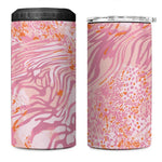 African Zebra Leopard Pattern 4 in 1 Can Cooler Tumbler Blush Savannah