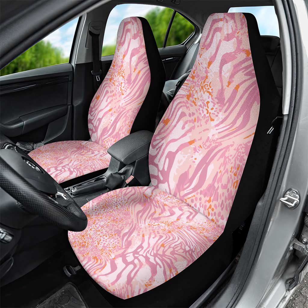 African Zebra Leopard Pattern Car Seat Cover Blush Savannah
