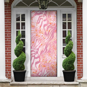 African Zebra Leopard Pattern Door Cover Blush Savannah
