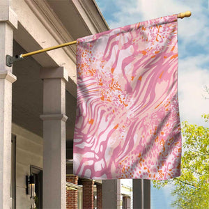 African Zebra Leopard Pattern Garden Flag Blush Savannah