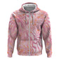 African Zebra Leopard Pattern Hoodie Blush Savannah