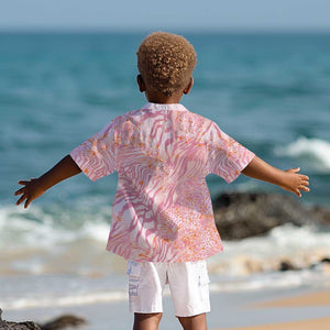African Zebra Leopard Pattern Kid Hawaiian Shirt Blush Savannah