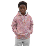 African Zebra Leopard Pattern Kid Hoodie Blush Savannah