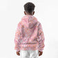 African Zebra Leopard Pattern Kid Hoodie Blush Savannah