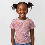 African Zebra Leopard Pattern Kid T shirt Blush Savannah