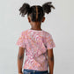 African Zebra Leopard Pattern Kid T shirt Blush Savannah