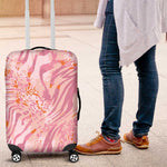 African Zebra Leopard Pattern Luggage Cover Blush Savannah