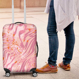 African Zebra Leopard Pattern Luggage Cover Blush Savannah