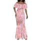African Zebra Leopard Pattern Mermaid Dress Blush Savannah