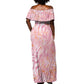 African Zebra Leopard Pattern Off Shoulder Maxi Dress Blush Savannah