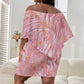 African Zebra Leopard Pattern Off Shoulder Short Dress Blush Savannah