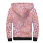 African Zebra Leopard Pattern Sherpa Hoodie Blush Savannah