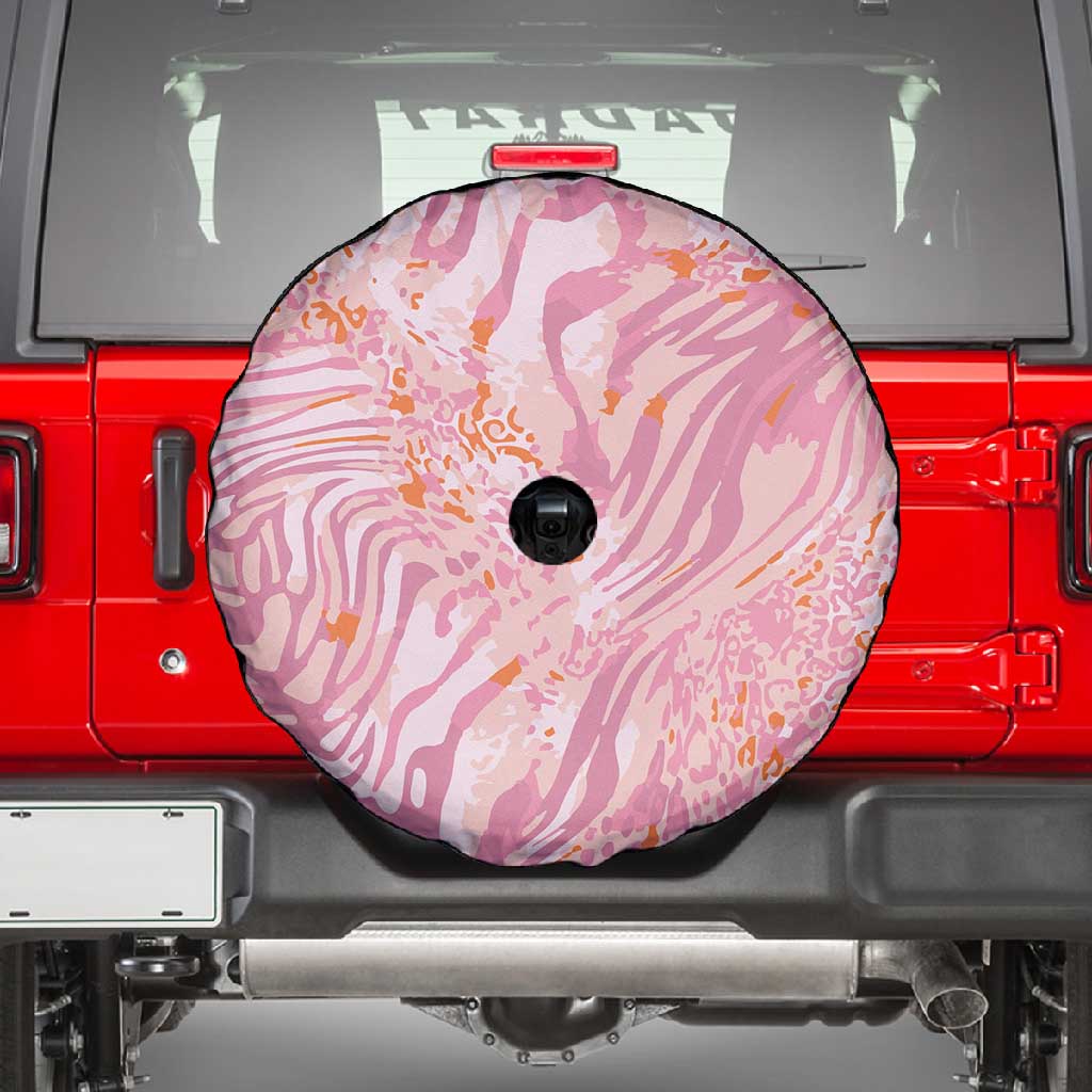 African Zebra Leopard Pattern Spare Tire Cover Blush Savannah