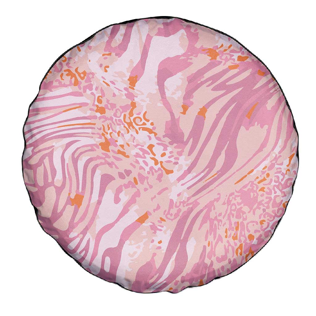 African Zebra Leopard Pattern Spare Tire Cover Blush Savannah