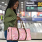 African Zebra Leopard Pattern Travel Bag Blush Savannah
