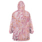 African Zebra Leopard Pattern Wearable Blanket Hoodie Blush Savannah