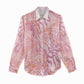 African Zebra Leopard Pattern Women Casual Shirt Blush Savannah