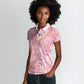 African Zebra Leopard Pattern Women Polo Shirt Blush Savannah