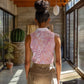 African Zebra Leopard Pattern Women Sleeveless Polo Shirt Blush Savannah