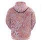 African Zebra Leopard Pattern Zip Hoodie Blush Savannah