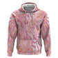 African Zebra Leopard Pattern Zip Hoodie Blush Savannah