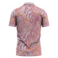 African Zebra Leopard Pattern Zipper Polo Shirt Blush Savannah