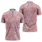 African Zebra Leopard Pattern Zipper Polo Shirt Blush Savannah