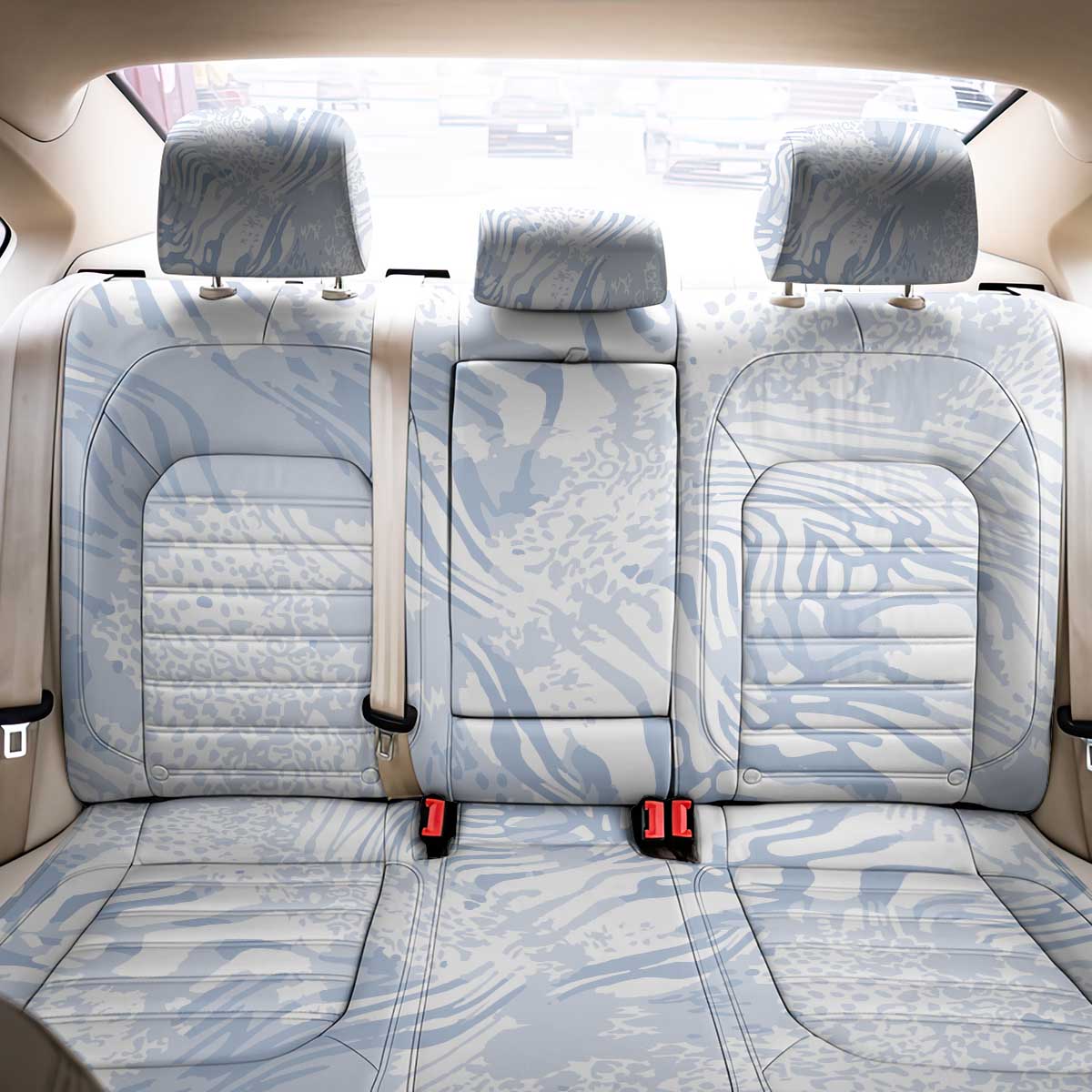 African Zebra Leopard Pattern Back Car Seat Cover Sky Savannah