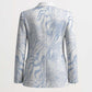 African Zebra Leopard Pattern Blazer Sky Savannah