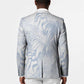 African Zebra Leopard Pattern Blazer Sky Savannah