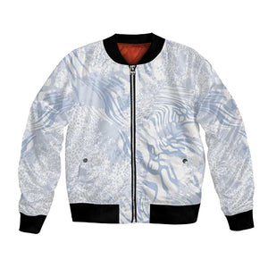 African Zebra Leopard Pattern Bomber Jacket Sky Savannah