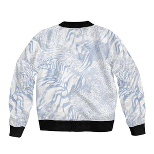 African Zebra Leopard Pattern Bomber Jacket Sky Savannah