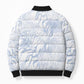 African Zebra Leopard Pattern Bomber Puffer Jacket Sky Savannah