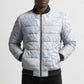 African Zebra Leopard Pattern Bomber Puffer Jacket Sky Savannah