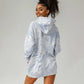 African Zebra Leopard Pattern Hoodie Dress Sky Savannah