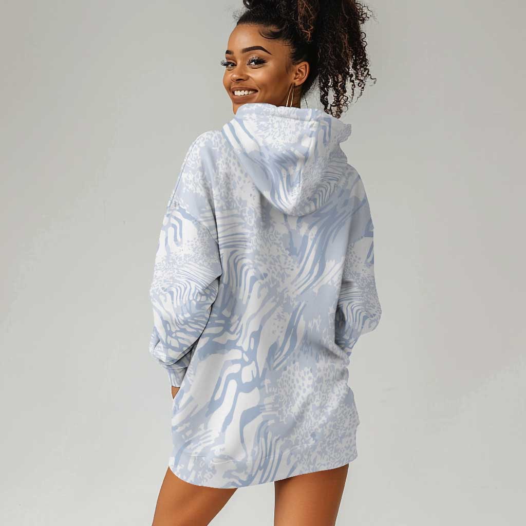 African Zebra Leopard Pattern Hoodie Dress Sky Savannah