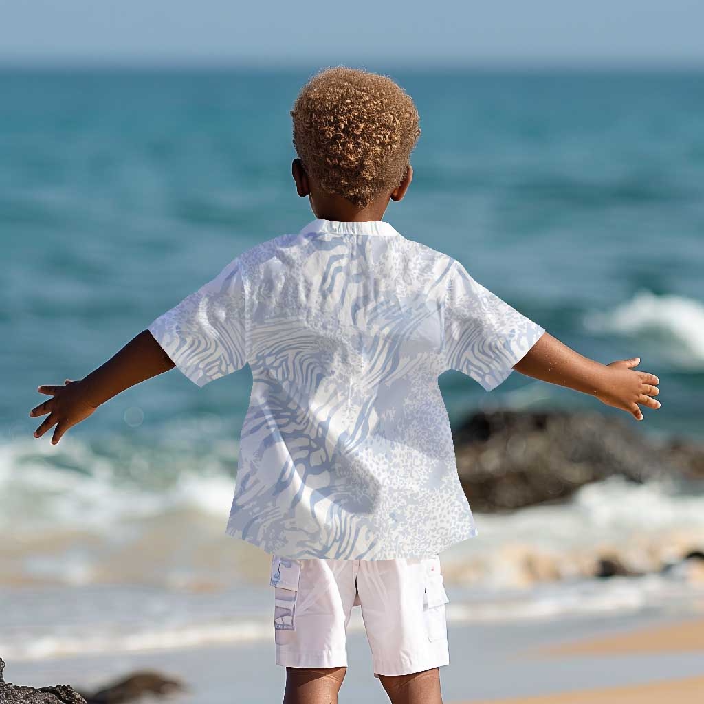 African Zebra Leopard Pattern Kid Hawaiian Shirt Sky Savannah