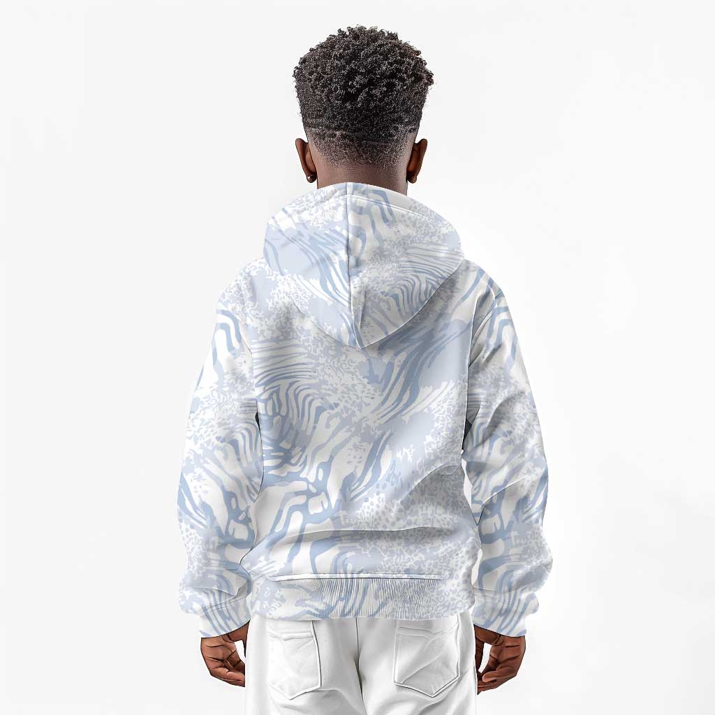 African Zebra Leopard Pattern Kid Hoodie Sky Savannah