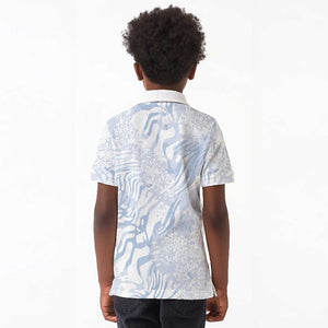 African Zebra Leopard Pattern Kid Polo Shirt Sky Savannah