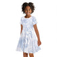 African Zebra Leopard Pattern Kid Short Sleeve Dress Sky Savannah