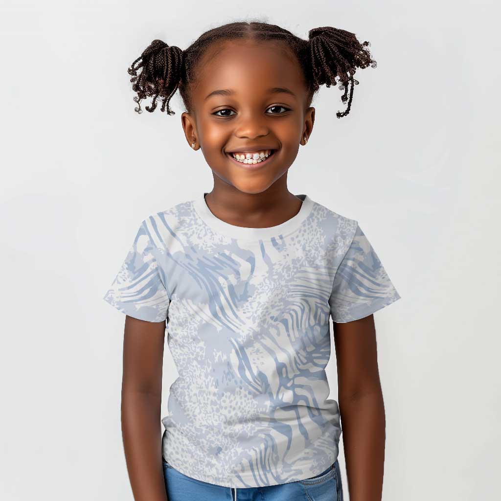 African Zebra Leopard Pattern Kid T shirt Sky Savannah