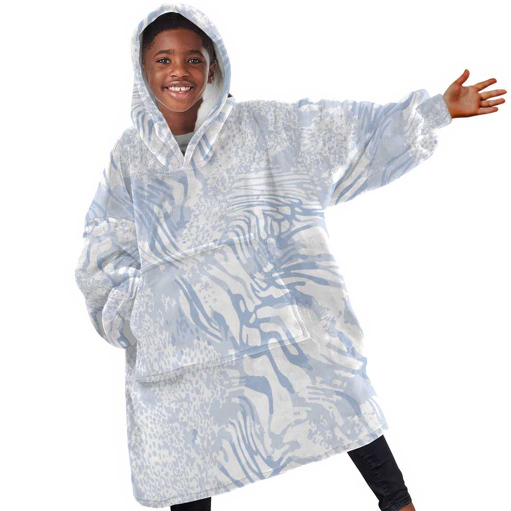 African Zebra Leopard Pattern Kid Wearable Blanket Hoodie Sky Savannah