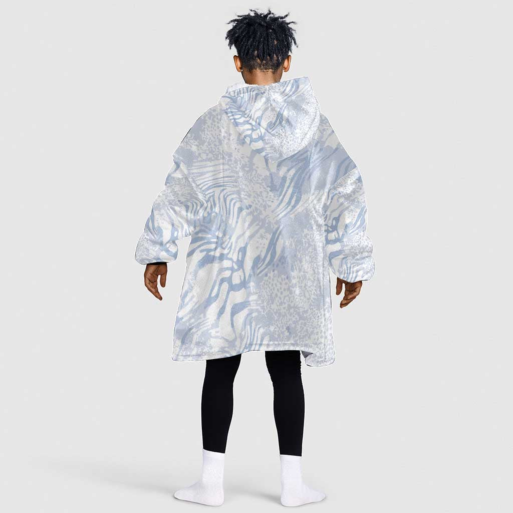 African Zebra Leopard Pattern Kid Wearable Blanket Hoodie Sky Savannah