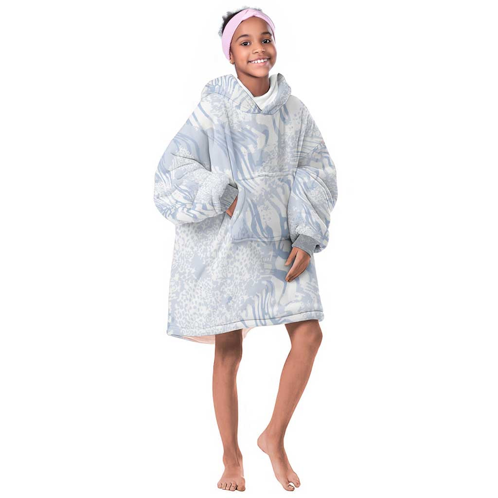 African Zebra Leopard Pattern Kid Wearable Blanket Hoodie Sky Savannah