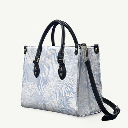 African Zebra Leopard Pattern Leather Bag Sky Savannah