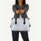 African Zebra Leopard Pattern Leather Bag Sky Savannah