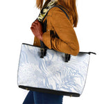 African Zebra Leopard Pattern Leather Tote Bag Sky Savannah
