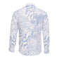 African Zebra Leopard Pattern Long Sleeve Button Shirt Sky Savannah