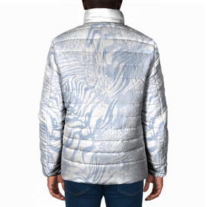 African Zebra Leopard Pattern Padded Jacket Sky Savannah