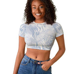 African Zebra Leopard Pattern Raglan Cropped T shirt Sky Savannah
